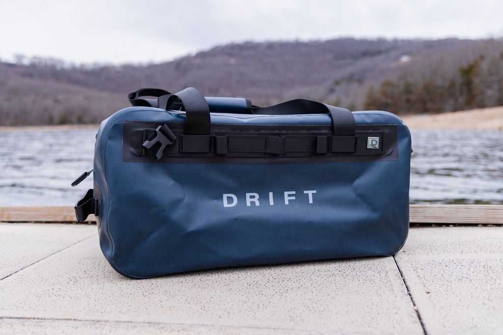 DRIFT Waterproof Boat Bag with Backpack Straps, TPU Coating, 840 Denier, 33L, Navy Blue