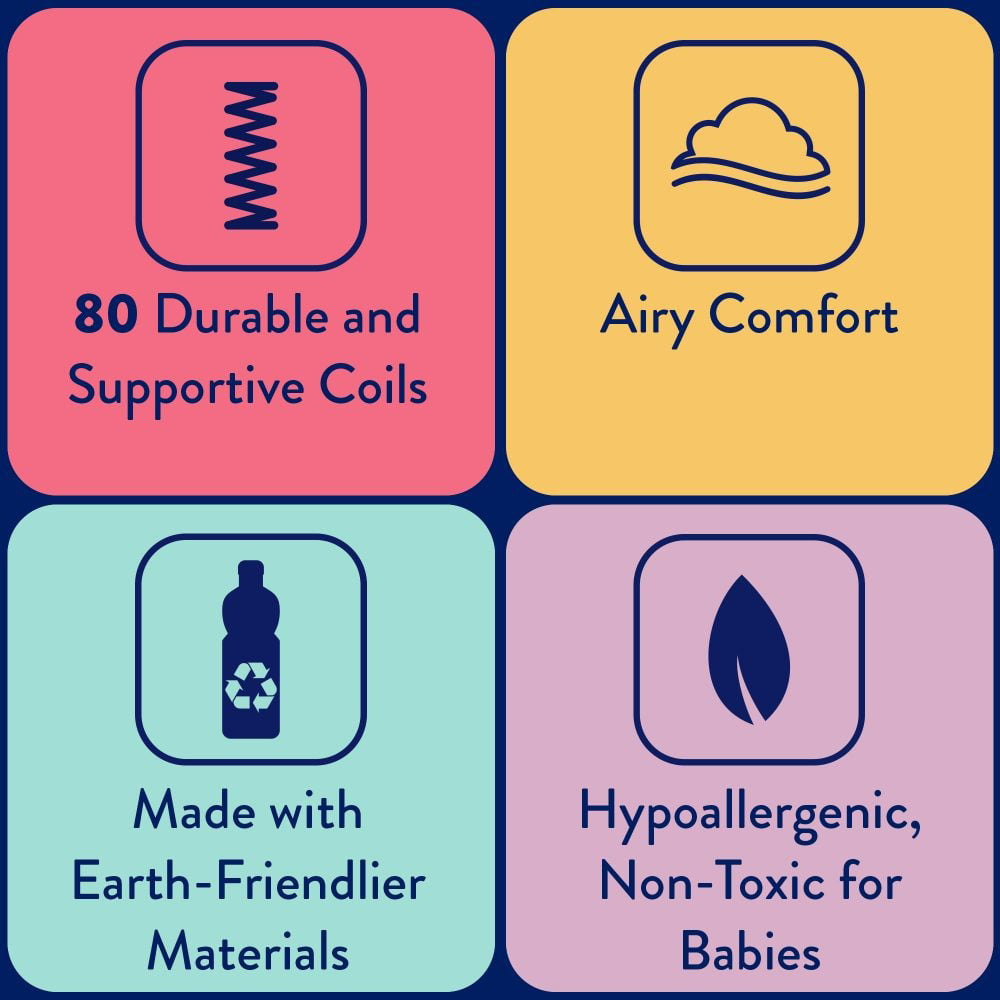 Pediatric 800 Extra Firm Ultra Deluxe, 80 Coil Crib and Toddler Mattress, White