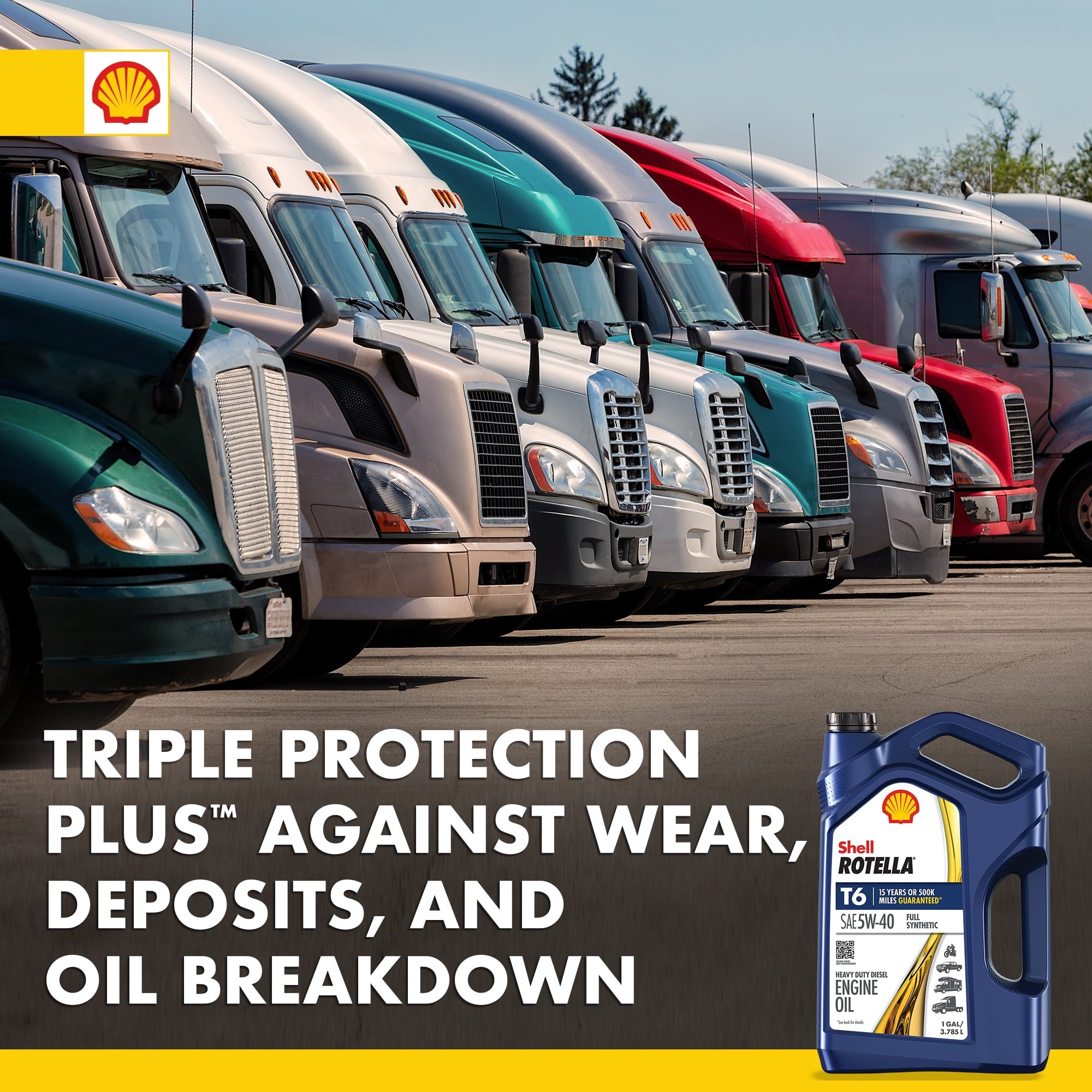 Shell Rotella T6 Full Synthetic 5W-40 Diesel Engine Oil, 1 Gallon