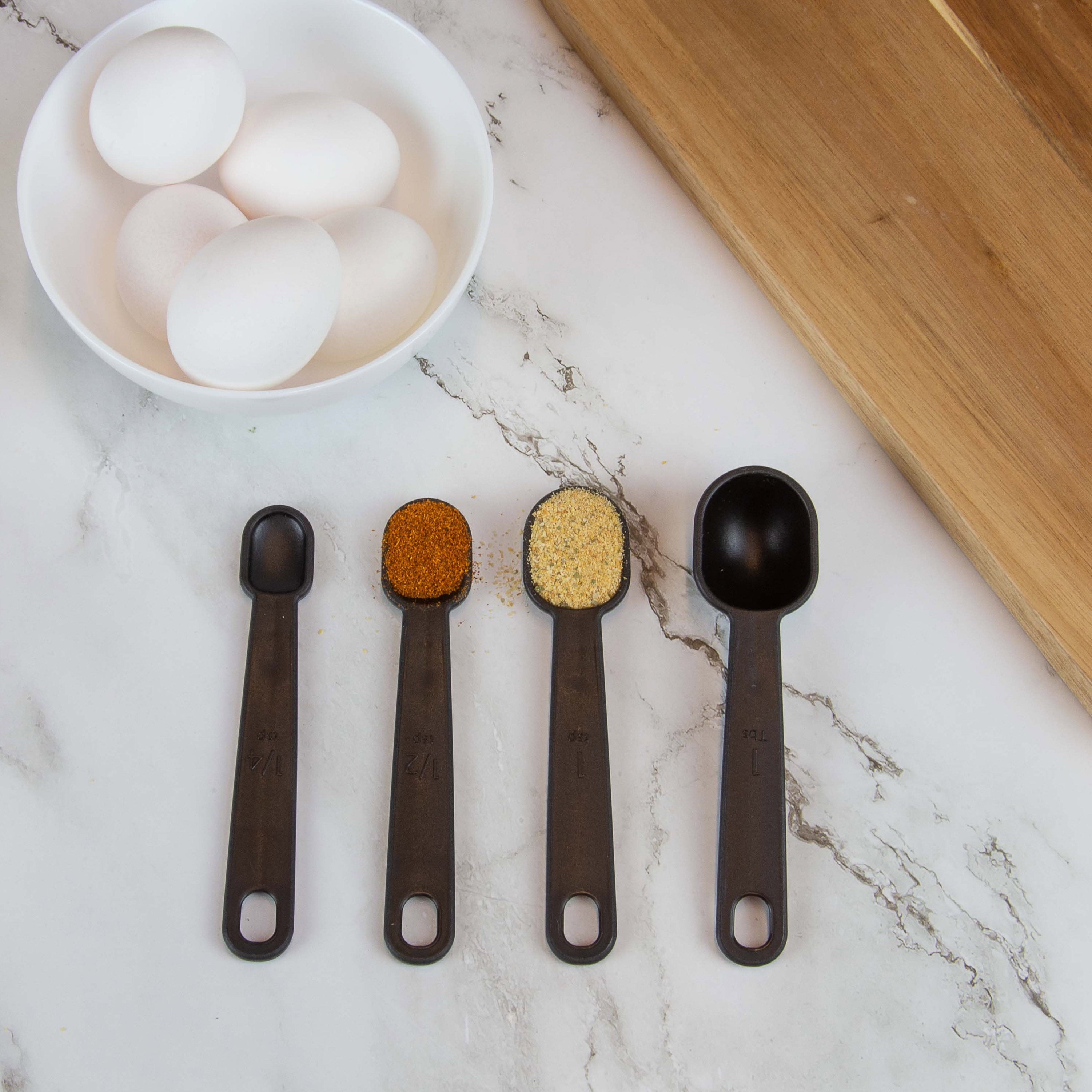 Mainstays 8-Piece Measuring Cup & Spoon Set, Raised Measurements, Black, Polypropylene