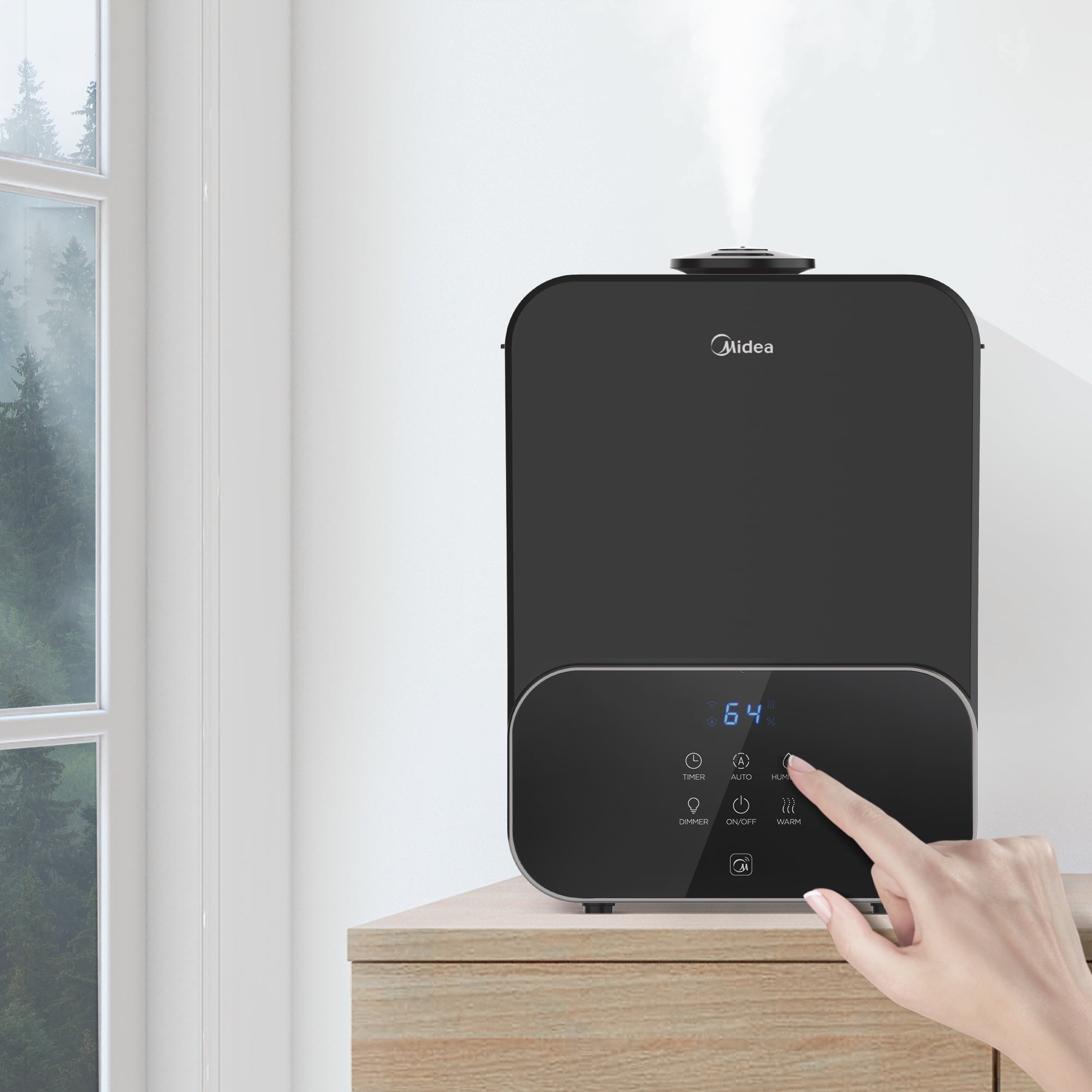 Midea 2-in-1 Warm/Cool Mist Humidifier, w/ WiFi, Black