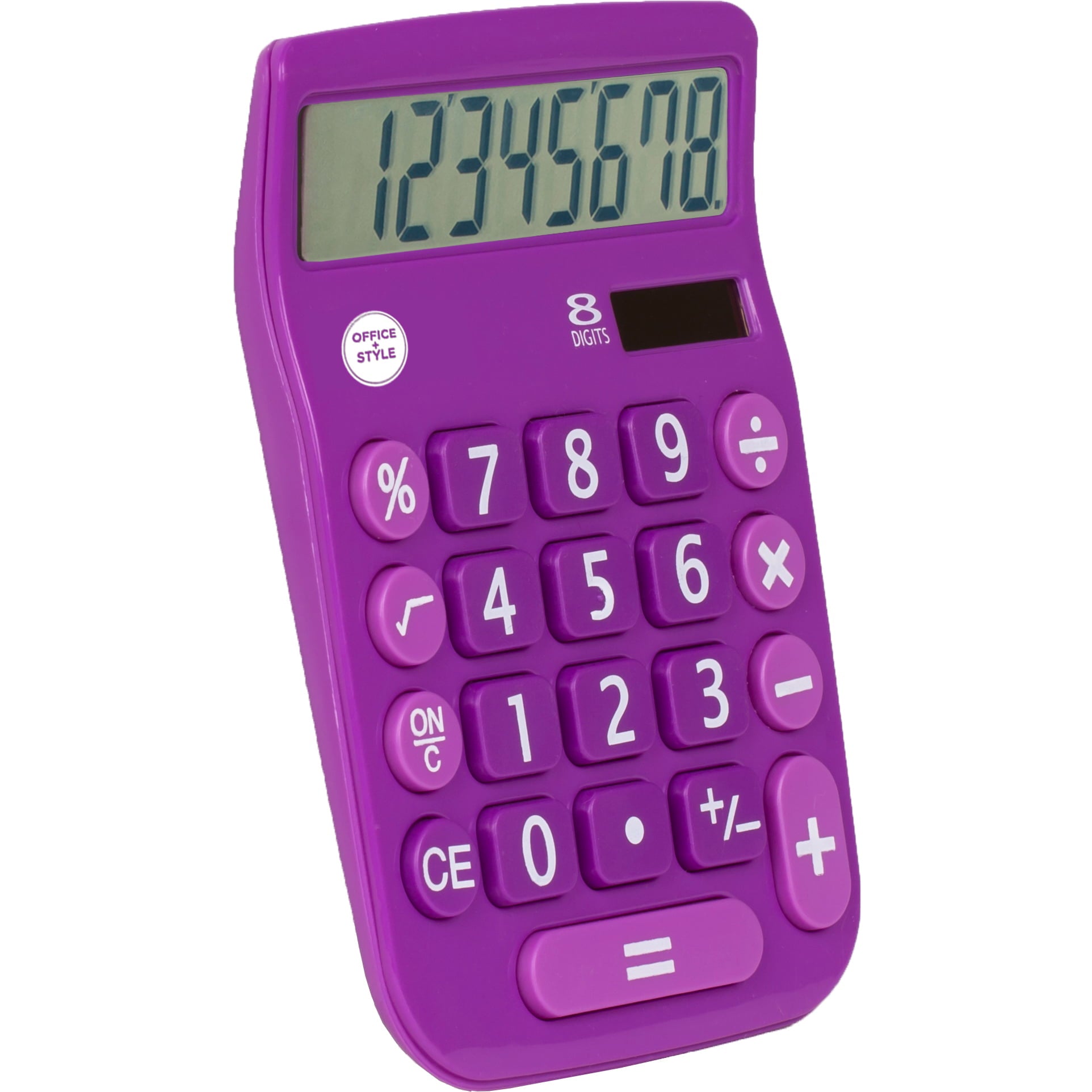 Assorted Publishers Avalon 8 Digit Dual Powered Desktop Calculator LCD Display Purple