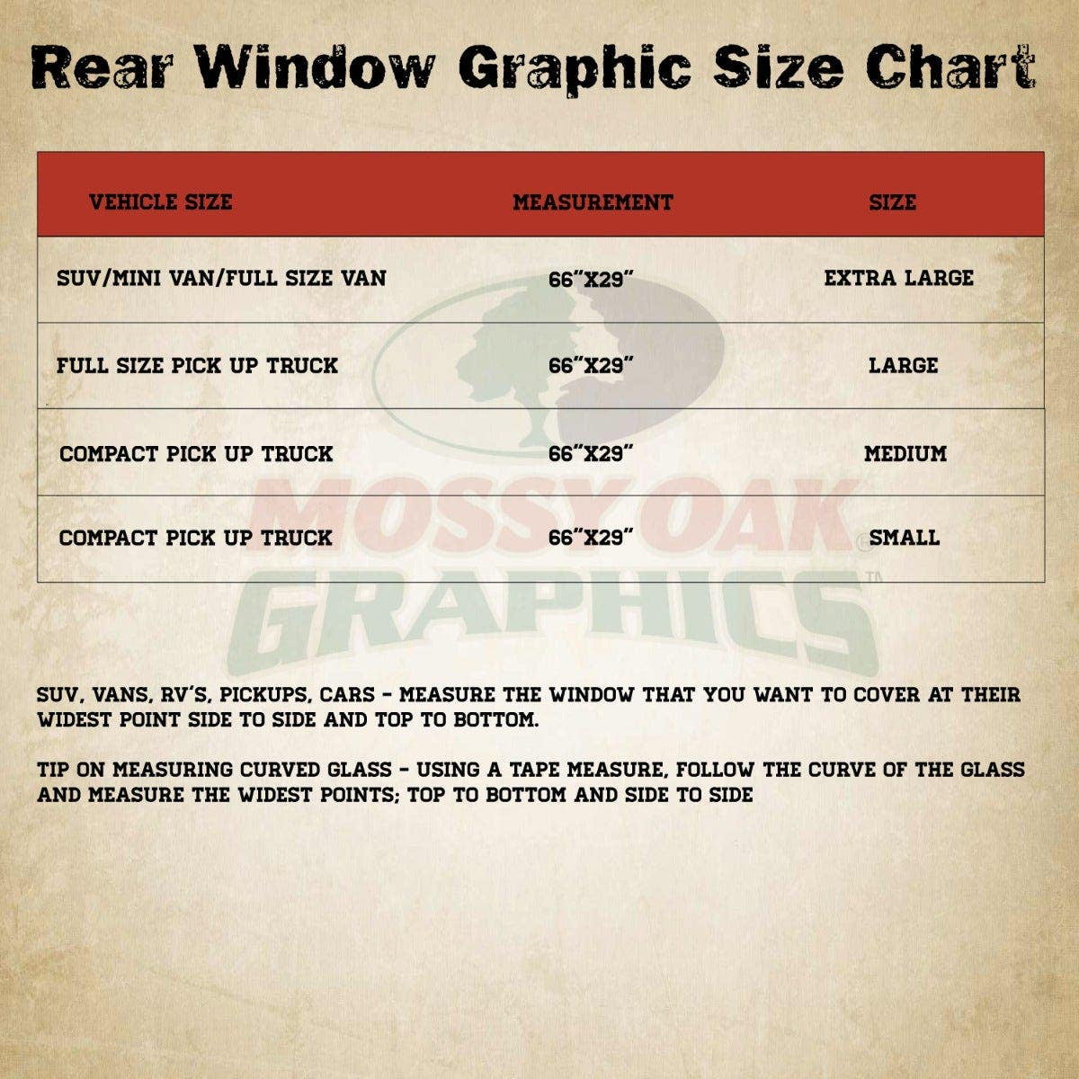 Window Graphic with Mossy Oak Camo & Logo - Small - Obsession