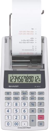 Sharp EL-1611V Printing Calculator Without Adapter