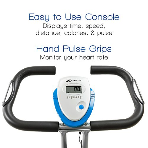 XTERRA Fitness FB150 Folding Exercise Bike, Silver, 31.5L x 18W x 45.3H in.