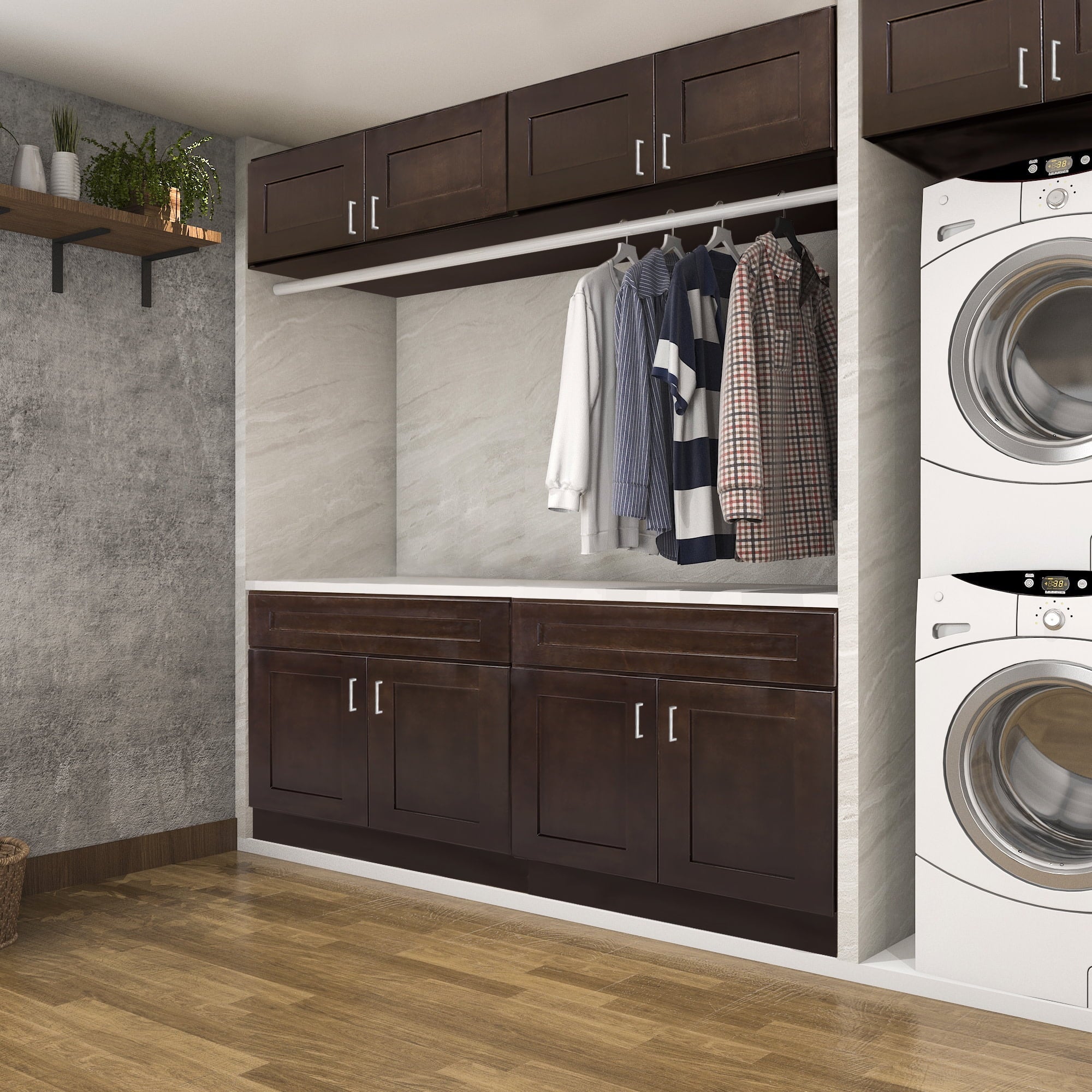 Design House 543017 Brookings Unassembled RTA (Ready-to-Assemble) Shaker Style Wall Kitchen Cabinet 15x36x12, Espresso