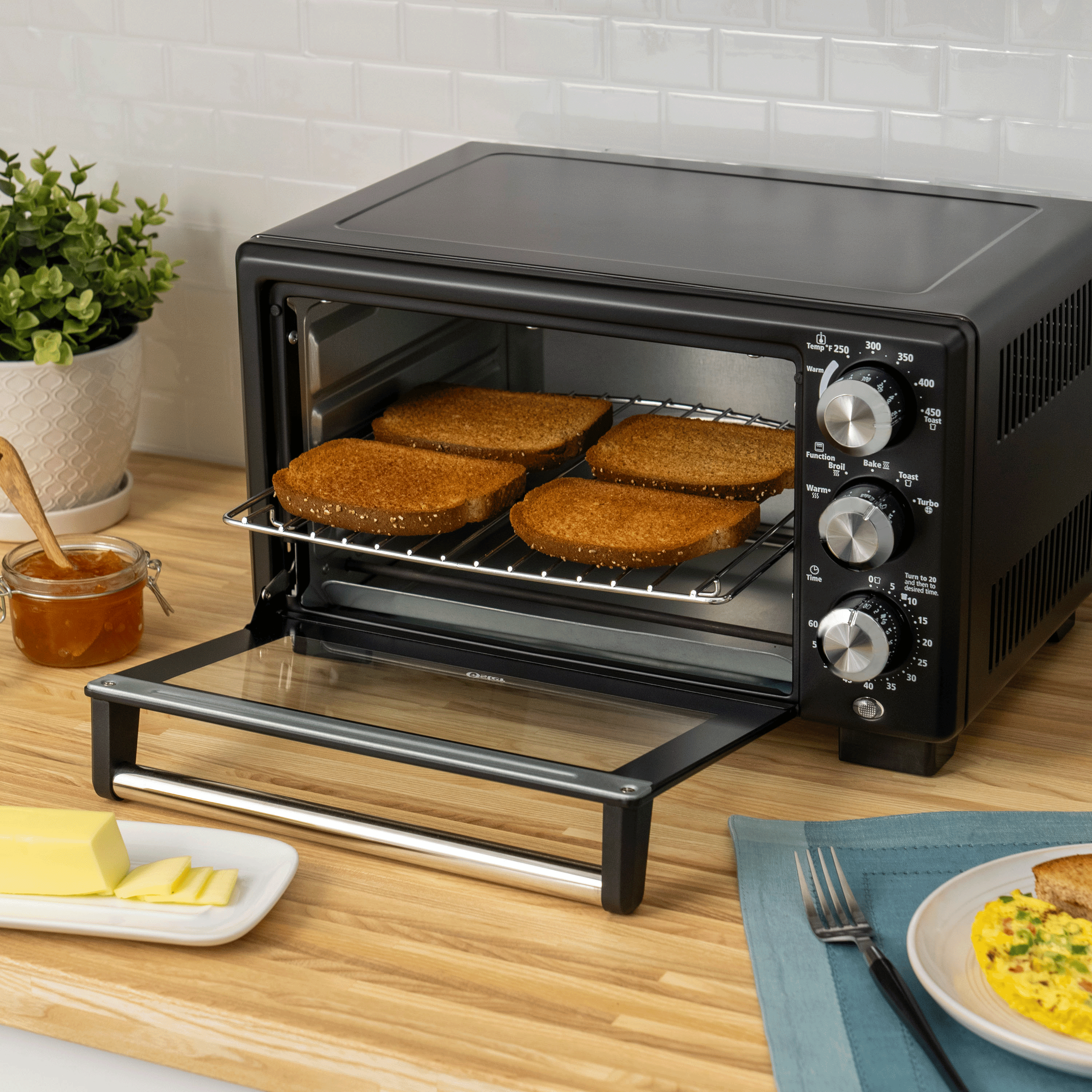 Oster® Convection 4-Slice Toaster Oven, Matte Black, Convection Oven and Countertop Oven