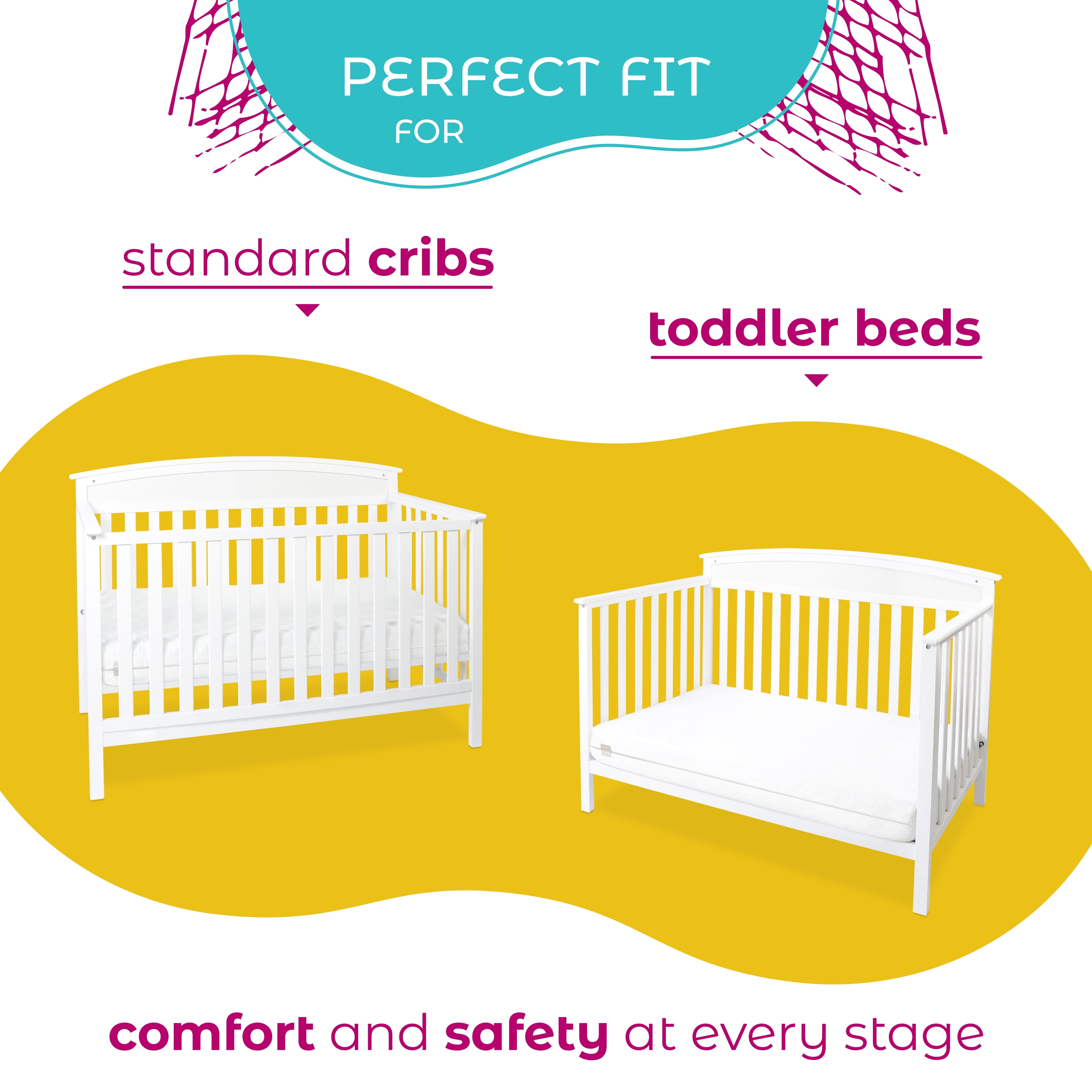 Premium Memory Foam Hypoallergenic Infant Crib Mattress and Toddler Bed Mattress with Waterproof Bamboo Cover, Flip Dual Stage System - 27.5