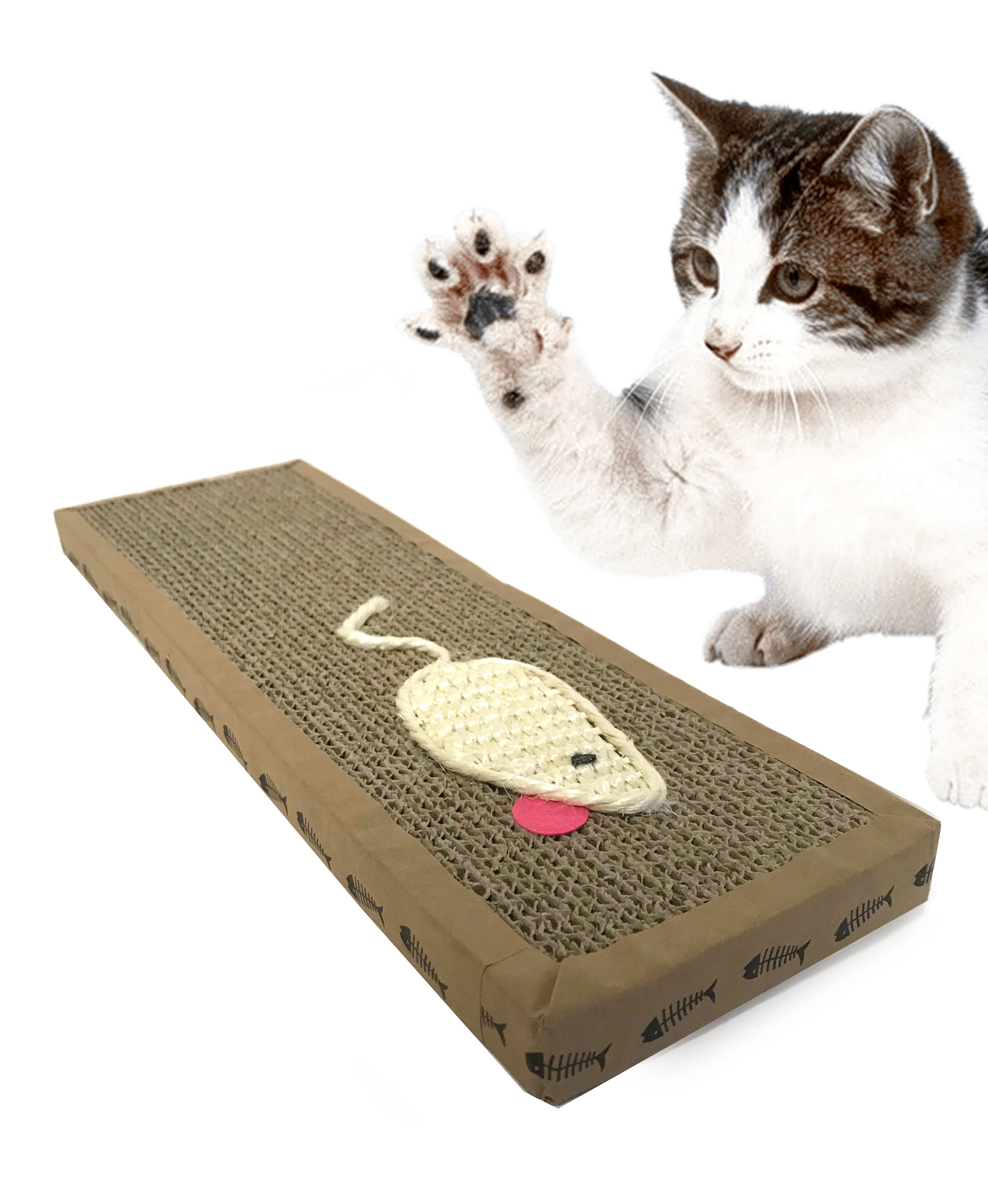 Dependable Industries Cat Scratch Cardboard Catnip Scratching Pad Scratcher Lounge Sofa Bed Post Interactive Cat Toy