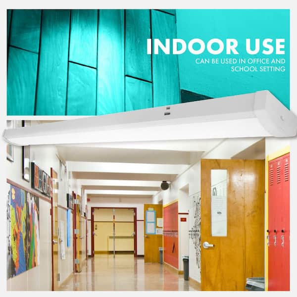 30/40/50-Watt 40/64/96-Watt Equivalent Integrated LED White 48 in. Wraparound Light 3500/4000/5000K (4-Pack)