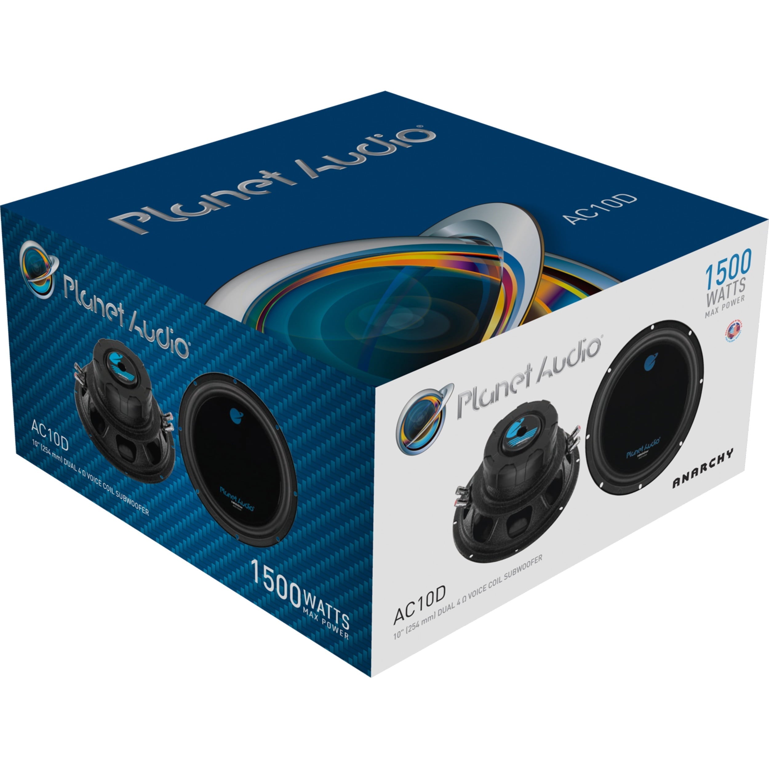 Planet Audio AC10D 10 Inch 1500 Watts 4 Ohm Dual Voice Coil Car Audio Subwoofer