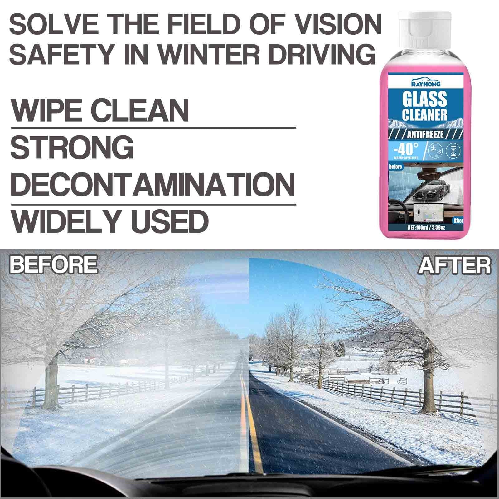 Thsue Car Antifreeze Glass Water: Fast Snow Melting, Clear Vision, Lubricating Brush(100ml)