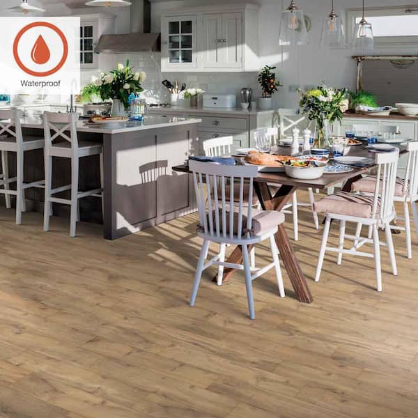 Outlast+ Golden Rustic Oak 12 mm T x 6.1 in. W Waterproof Laminate Wood Flooring (967.2 sqft/pallet)