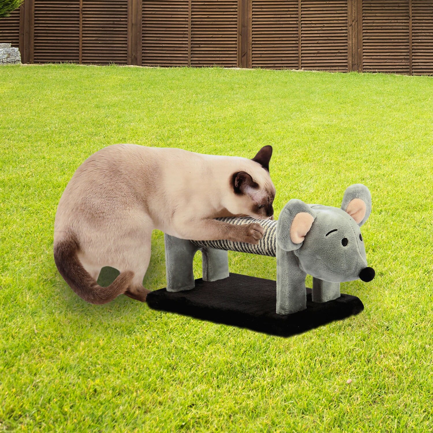 Kitten Scratching Post - Mouse Shaped Cat Pole with Spring Tail Ball Toy