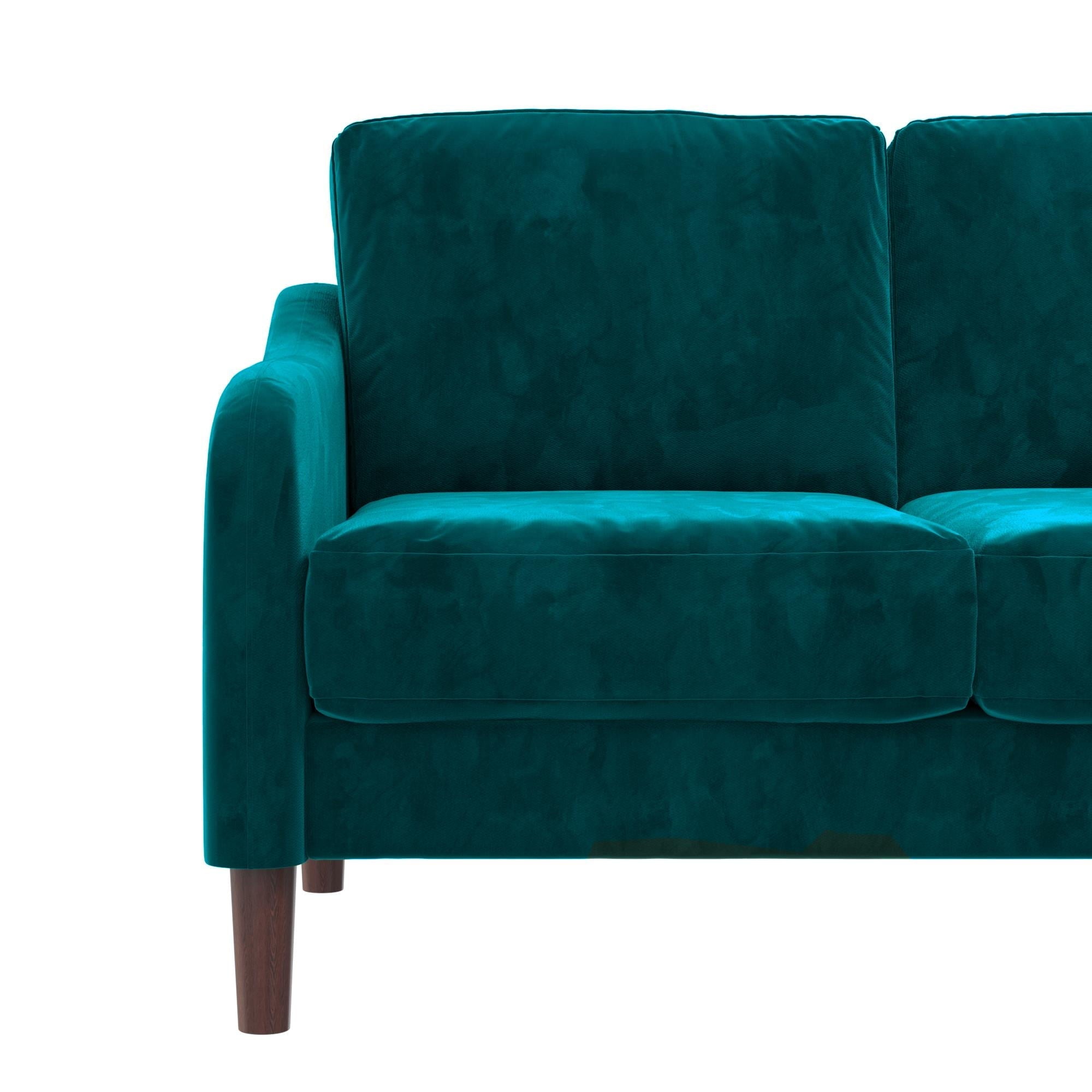 DHP Marbella 2-Seater Loveseat Sofa, Small Modern Couch, Green Velvet