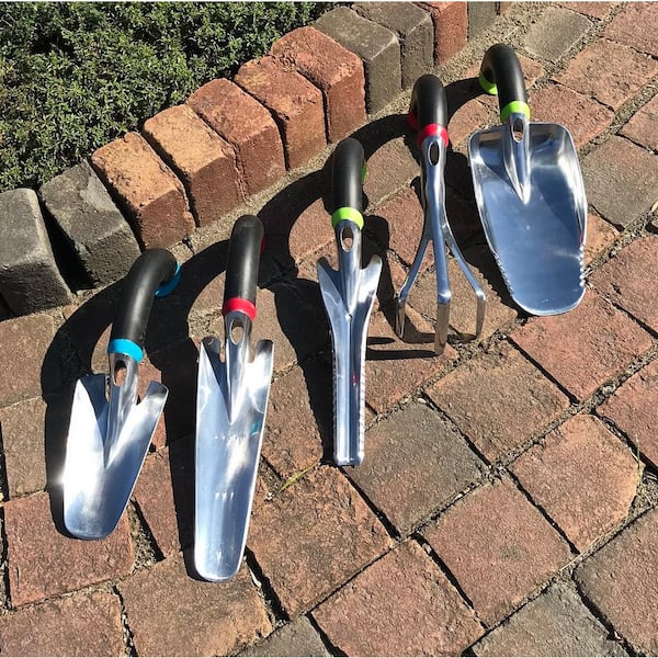 Natural Radius Grip Ergonomic Garden Hand Tool Set in Red (5-Pieces)