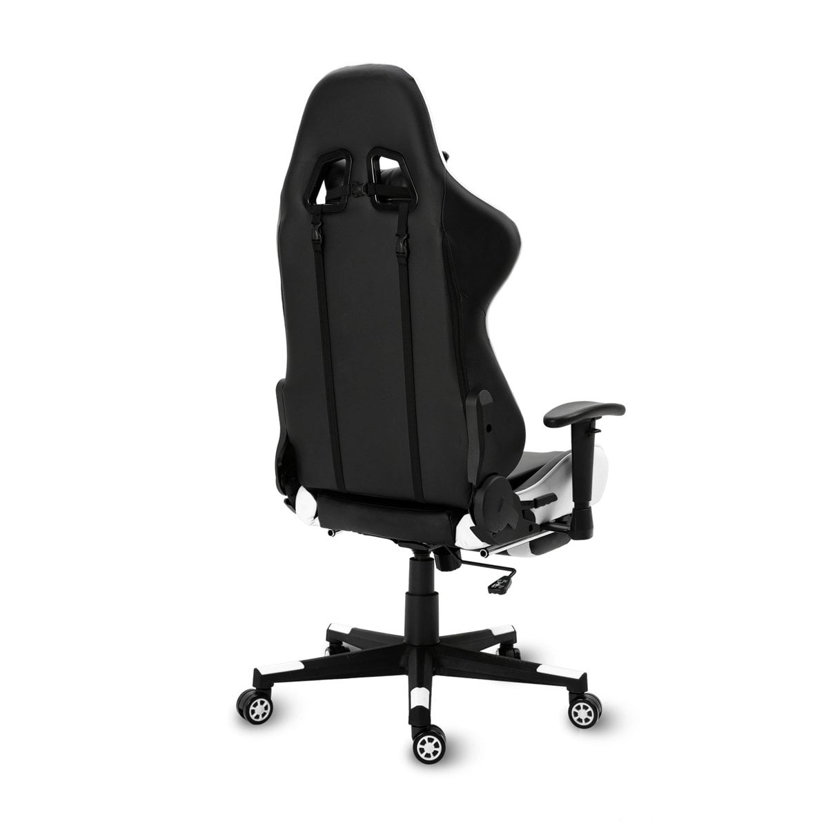 Gaming Chair with Footrest and Ergonomic Lumbar Massage Pillow PU Leather Office Chair