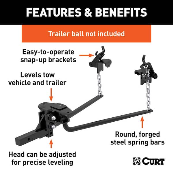 Round Bar Weight Distribution Hitch (8K - 10K lbs., 31-5/8