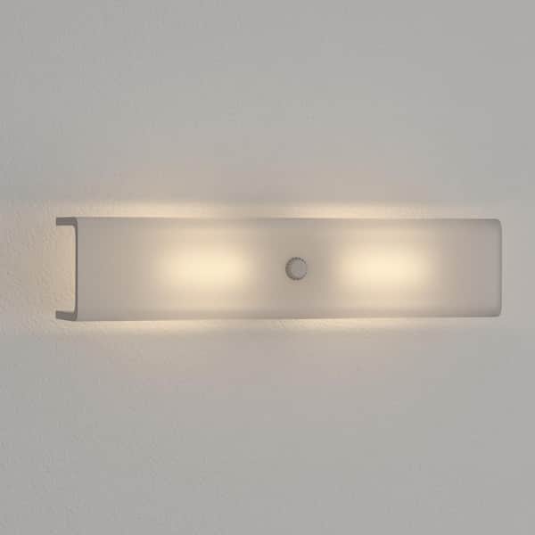 Channel Glass Collection 2-Light White White Glass Traditional Bath Vanity Light