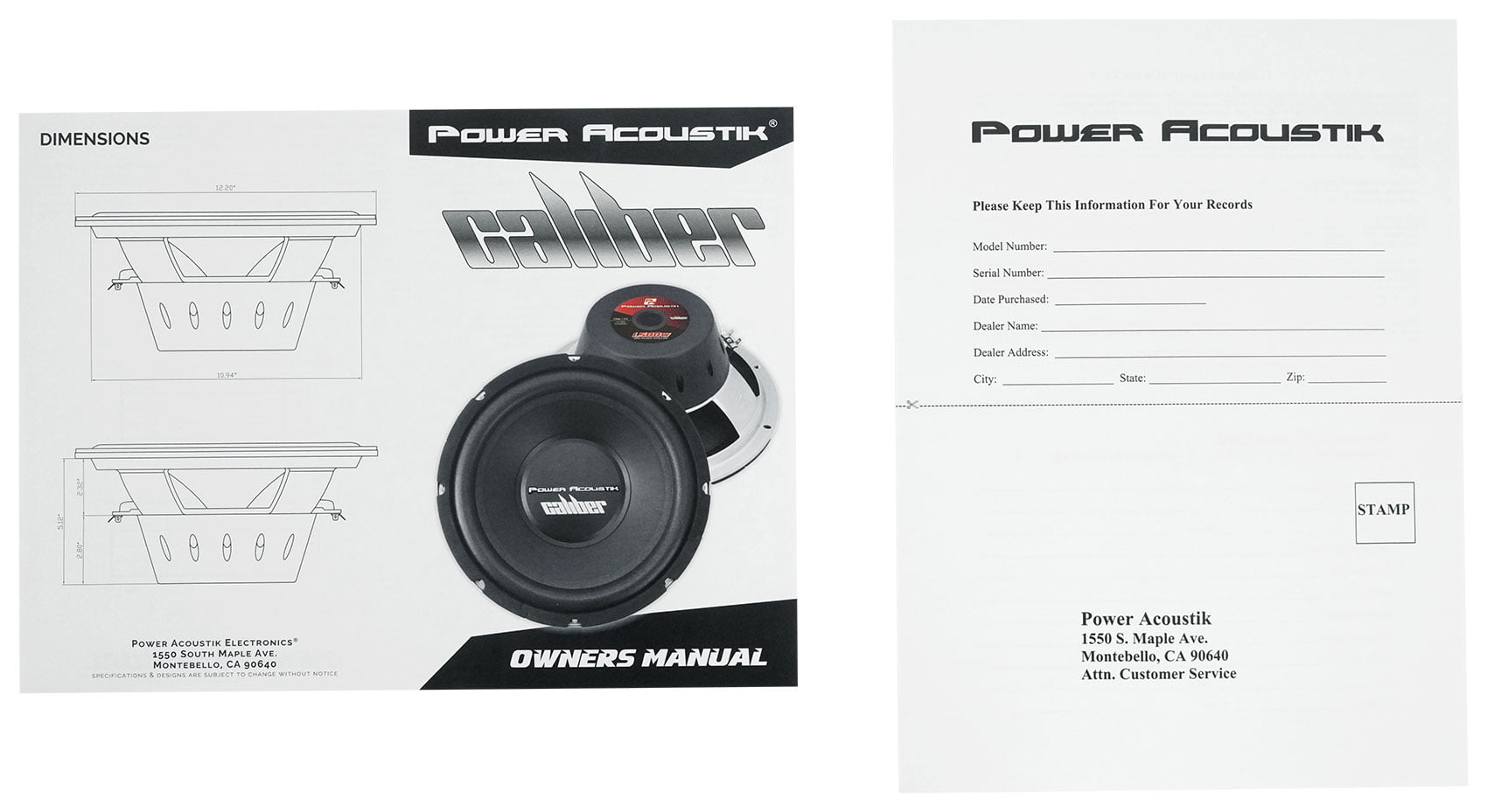(2) Power Acoustik CBW-124 12