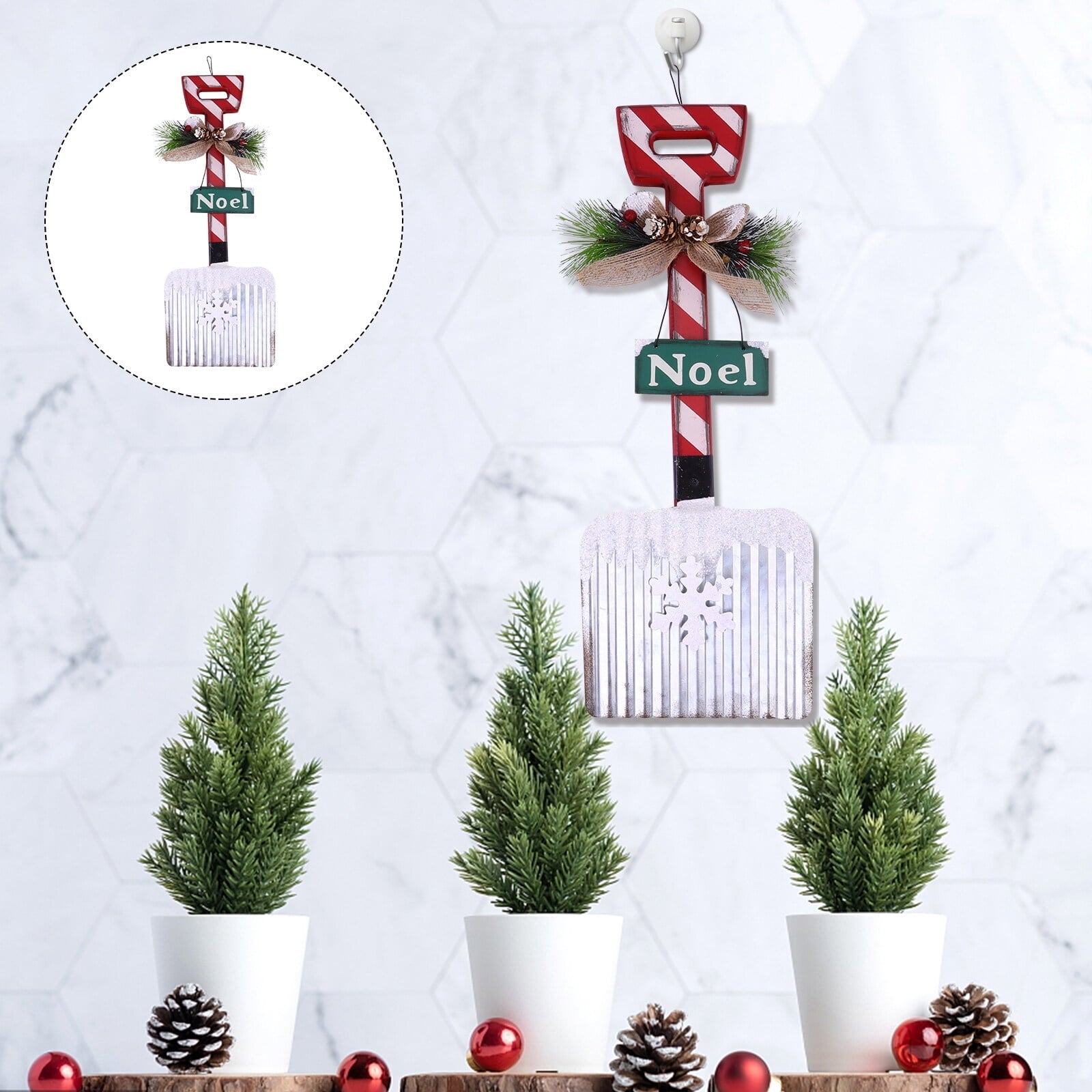 HEMOTON Attraction Design Snow Shovel Decorative Xmas Shovel for Christmas Decoration