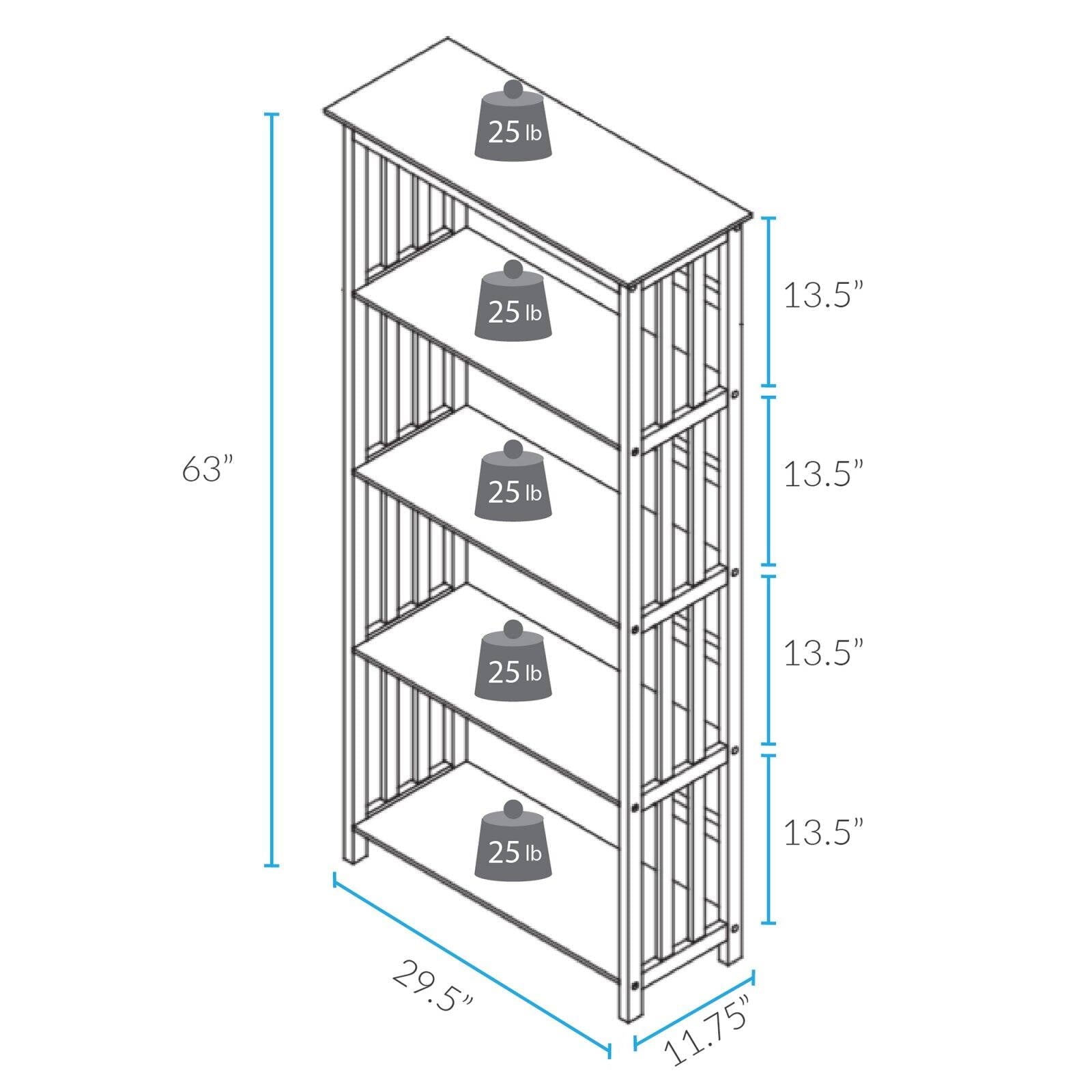 Casual Home 5-Shelf Mission Style Shelf