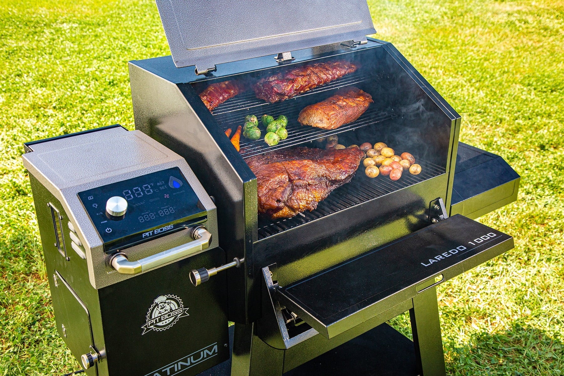 Pit Boss Platinum Laredo 1000 Sq. in. Wi-Fi® and Bluetooth® Enabled Wood Pellet Grill and Smoker