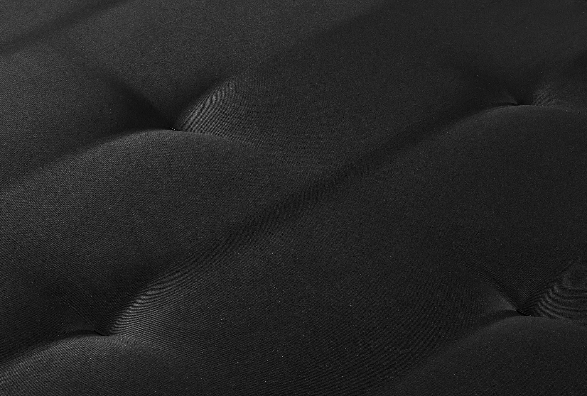 DHP Caden 6 Inch Futon Mattress with Tufted Cover and Recycled Polyester Fill, Full, Black