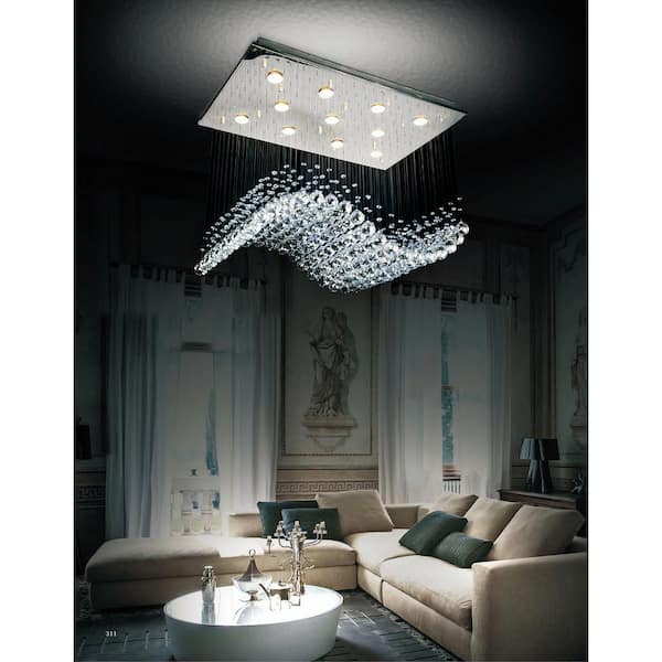 Twinkle 11 Light Flush Mount With Chrome Finish