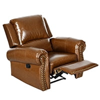 Dextrus Upholstered Recliner Chair Single Sofa Adjustable Home Theater Seating w Studded, Blue A