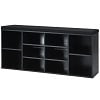 Gymax Entryway Padded Shoe Storage Bench 10-Cube Organizer Bench Adjustable Grey