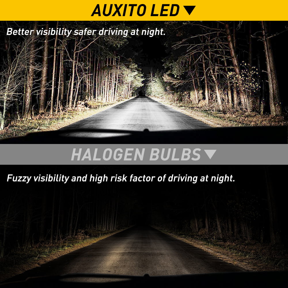 AUXITO H11 Headlight Bulb, 14000LM 300% Brighter H8 H9 H11 LED Headlight Bulbs for Low Beam High Beam, 6000K White, Pack of 2