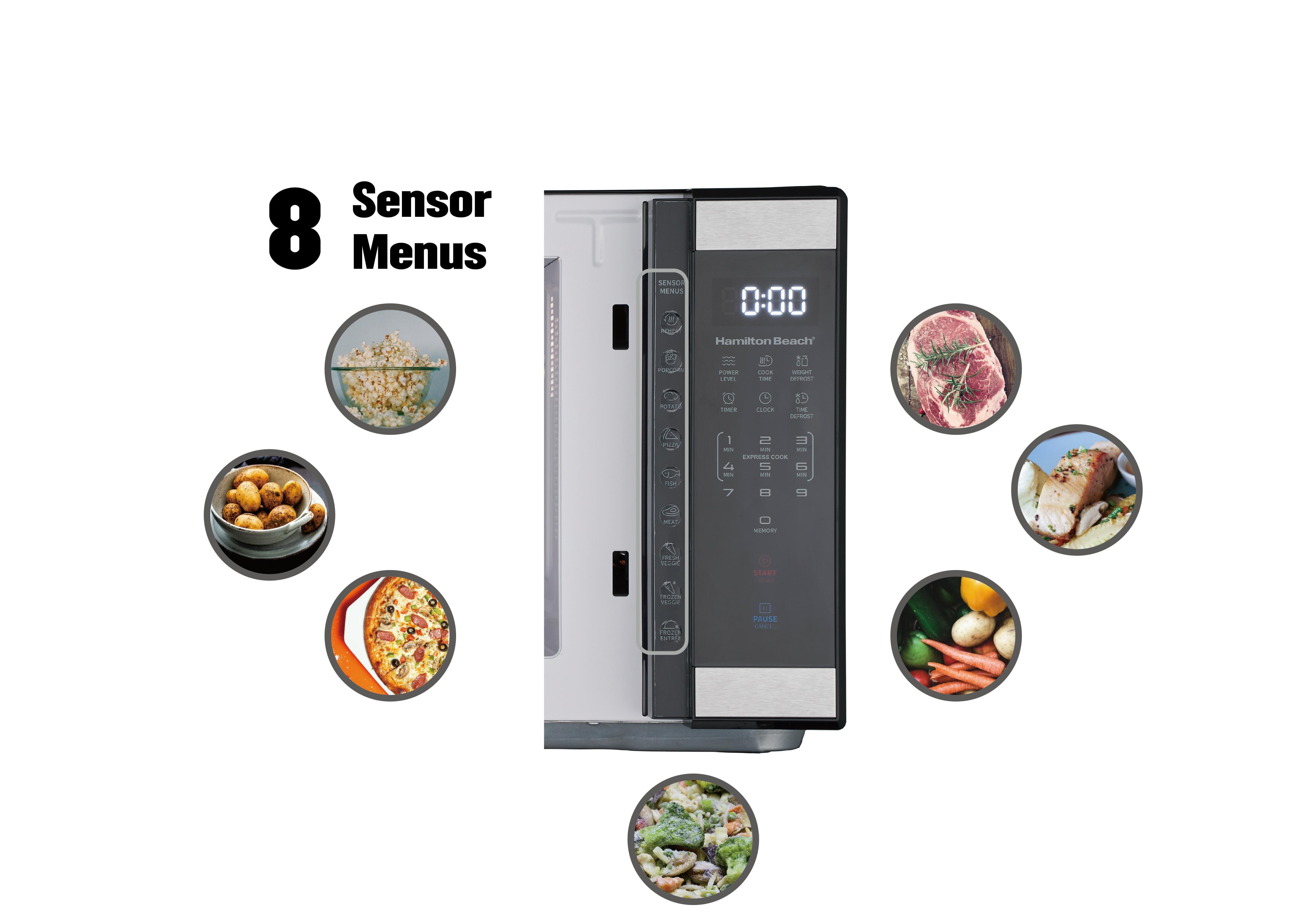 Hamilton Beach 1.1 cu ft Countertop Microwave Oven in Stainless Steel