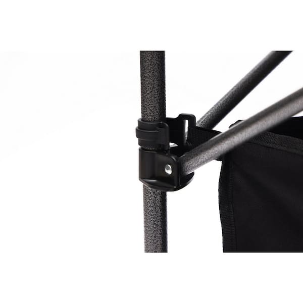 44.46 in. Black Aluminum Lightweight Roll-Up Rectangular Folding Outdoor Picnic Table with Carrying Bag