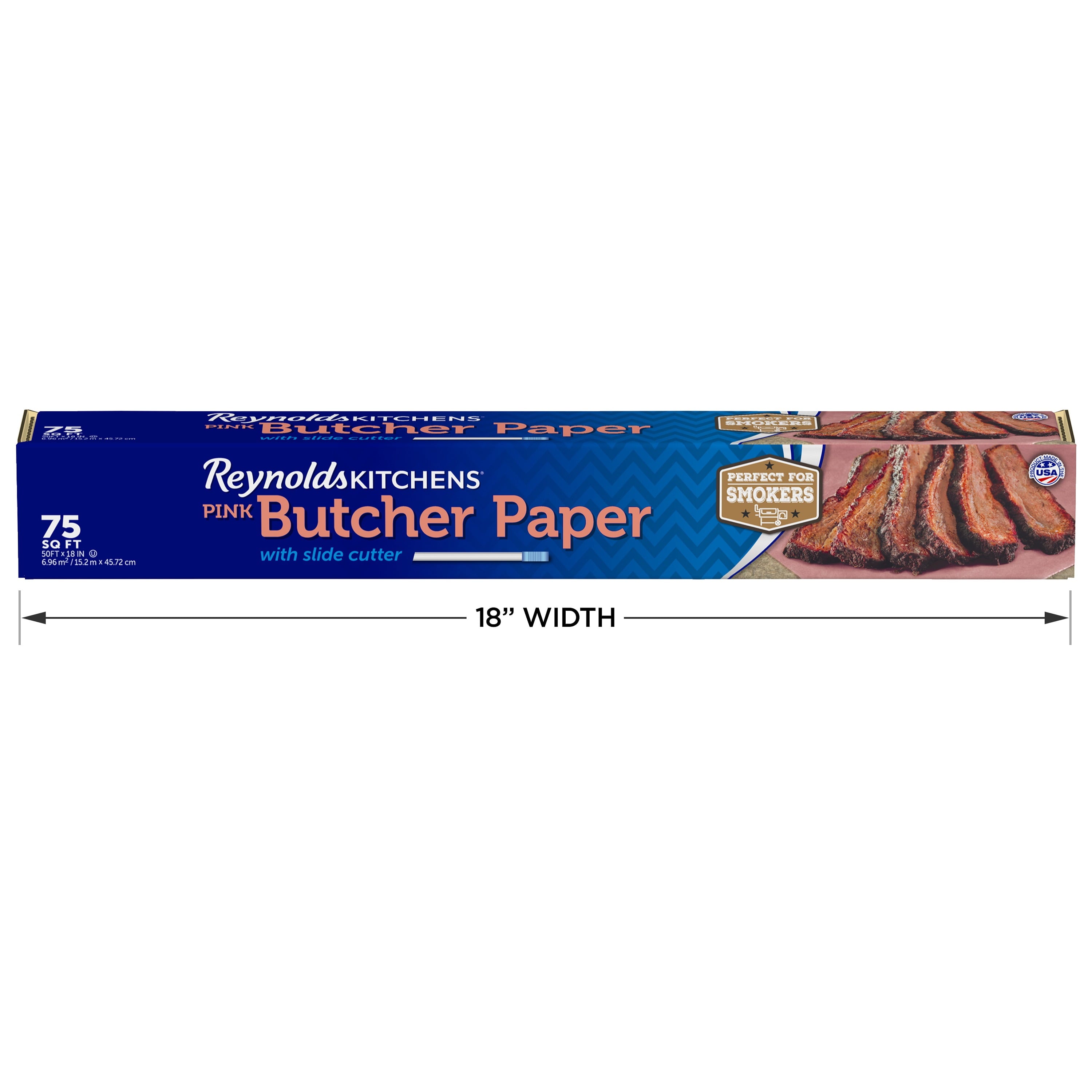 Reynolds Kitchens Pink Butcher Paper with Slide Cutter, 75 Square Feet