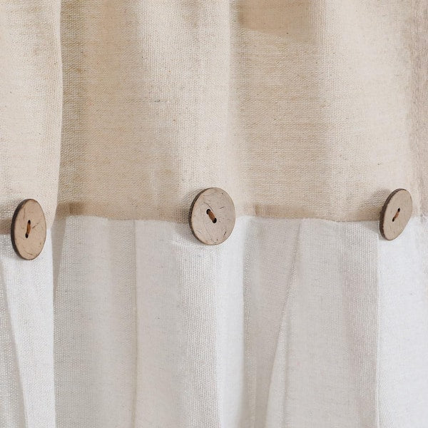 Linen Button Kitchen Tier Window Curtain Panels Linen 29X24 Set