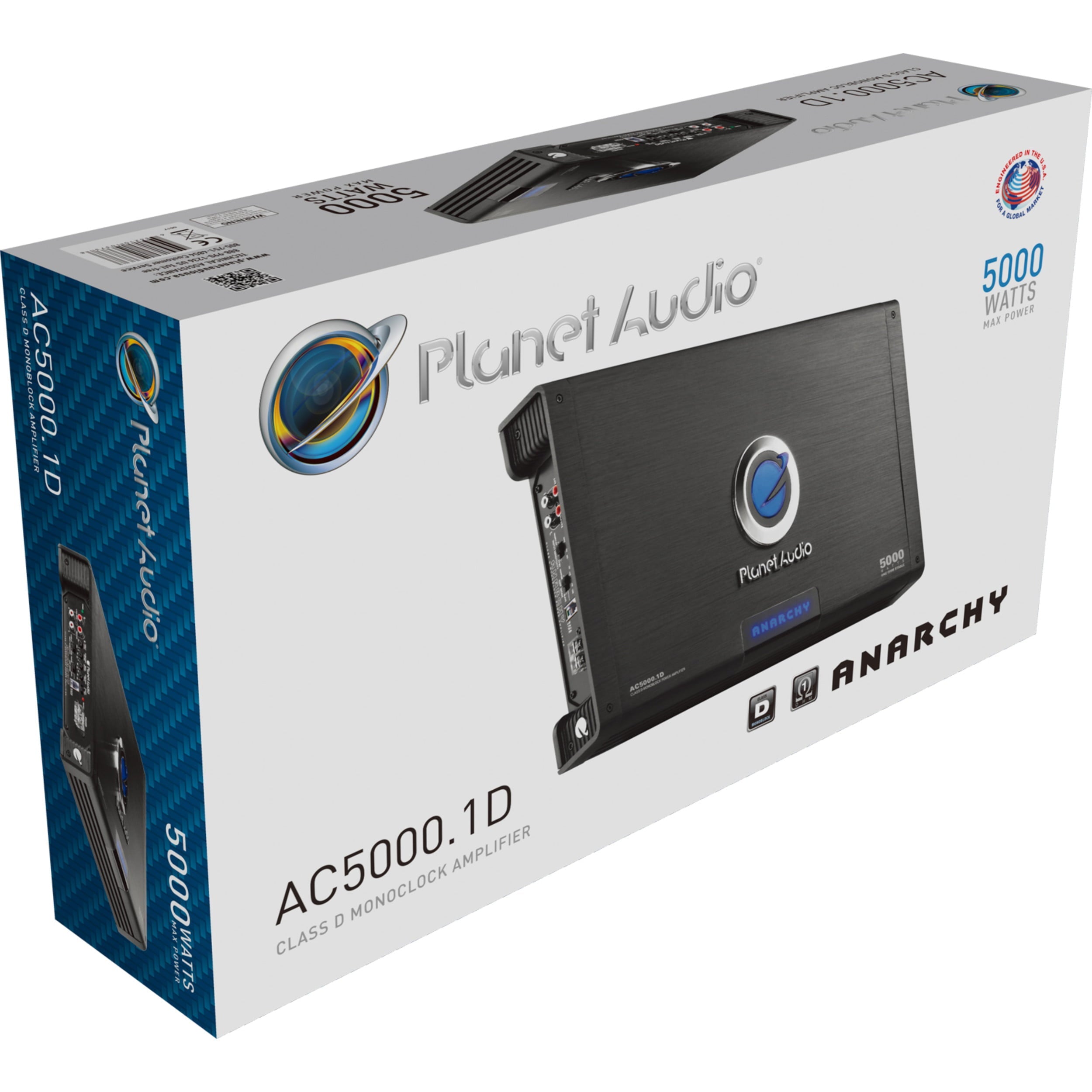 Planet Audio AC5000.1D 5000W Mono Class D MOSFET Power Car Amplifier w/ Remote