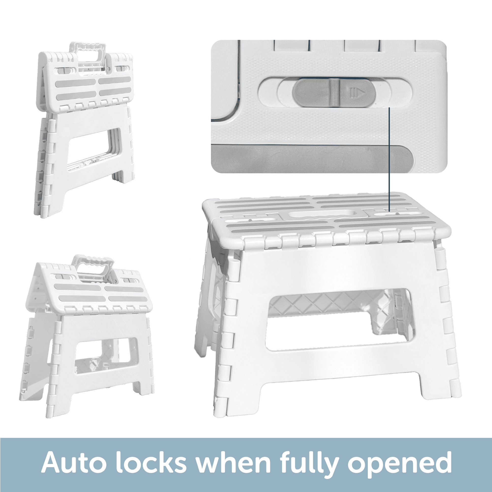 Jool Baby Click 'N Climb Locking Step Stool, Non-Slip, Carry Handle - White