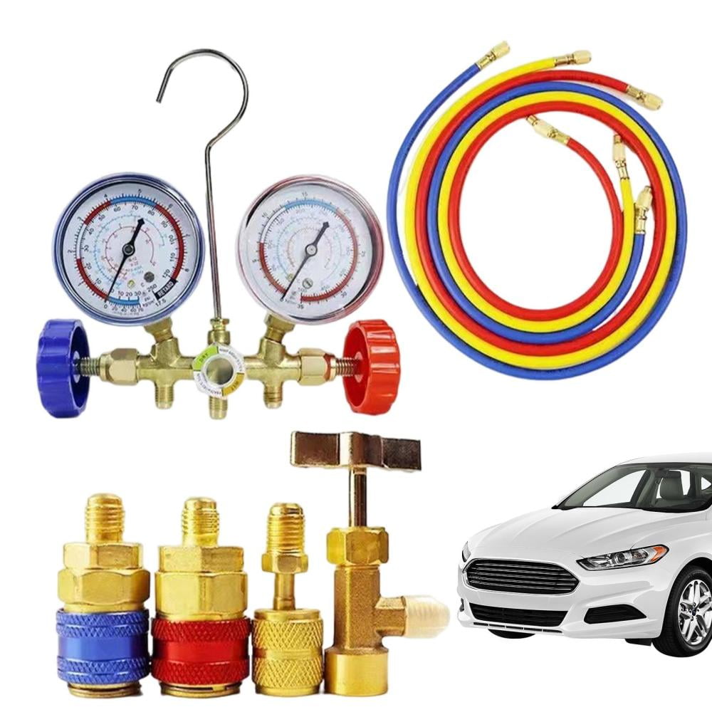Ac Diagnostic Tool | Ac Charging Manifold Car Ac Gauges | Double Meter with Adapter for Automotive Air Conditioning, Car A/C System, Cooling Systems Diagnostics