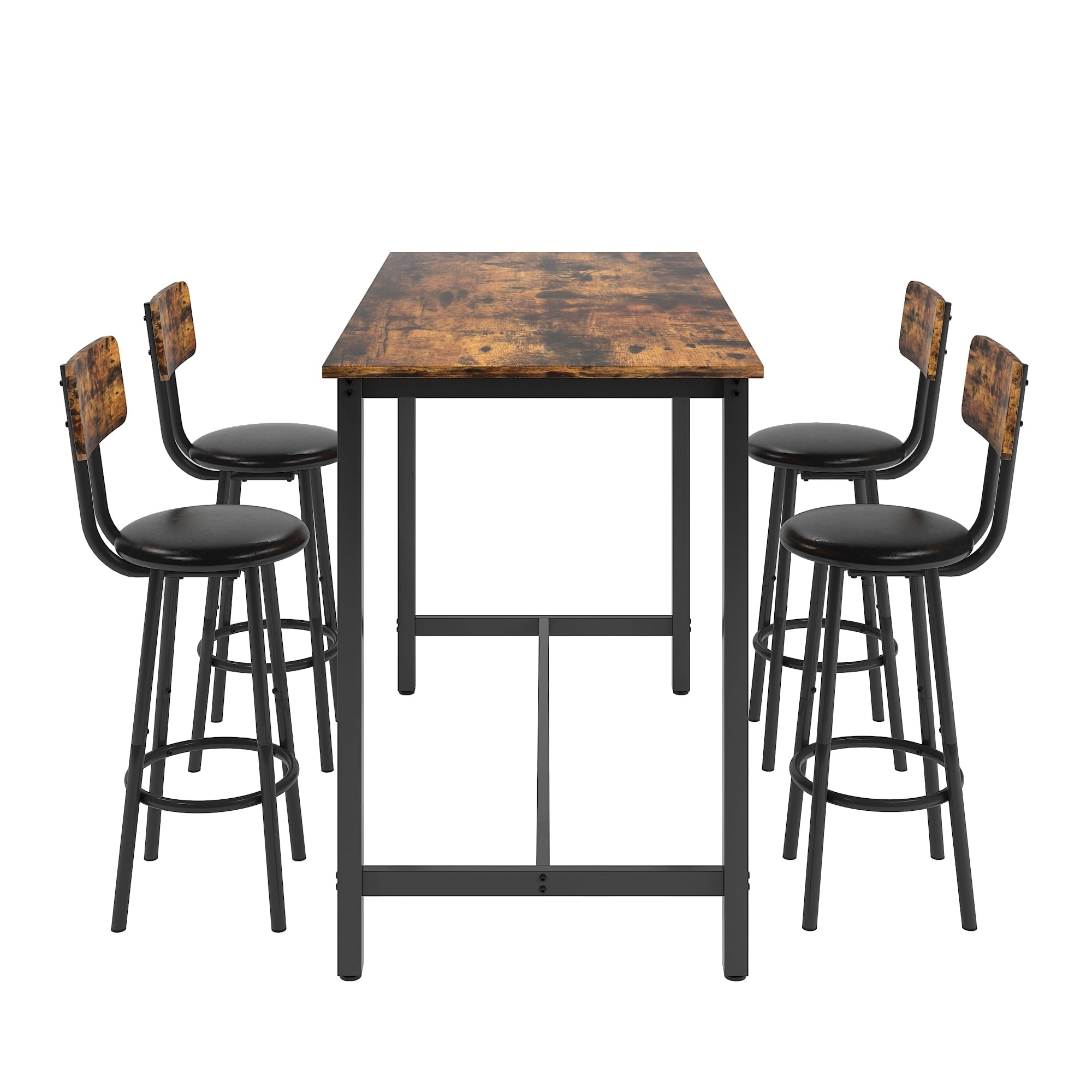 5 Piece Dining Set, Modern Dining Table and Chairs Set for 4, Kitchen Counter Height Dining Table Set with 4 Upholstered Chairs, for Small Space, Breakfast Nook, D7157