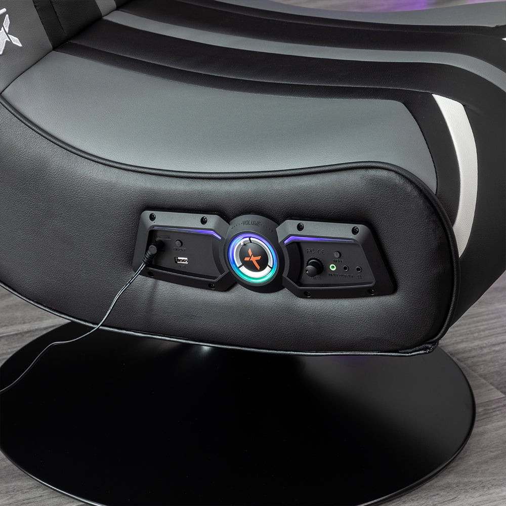 X Rocker Nebula Pedestal Gaming Chair Black 2.1 Bluetooth Audio