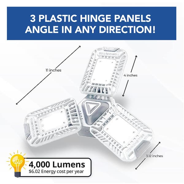 TriBurst 10.5 in. 144 High Intensity LED 4000 Lumens White Flush Mount Ceiling Light with 3 Adjustable Heads