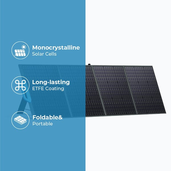 200-Watt Outdoor Use Foldable Solar Panel with Adjustable Kickstands for EB3A/EB55/EB70/AC200P/AC200MAX/AC300