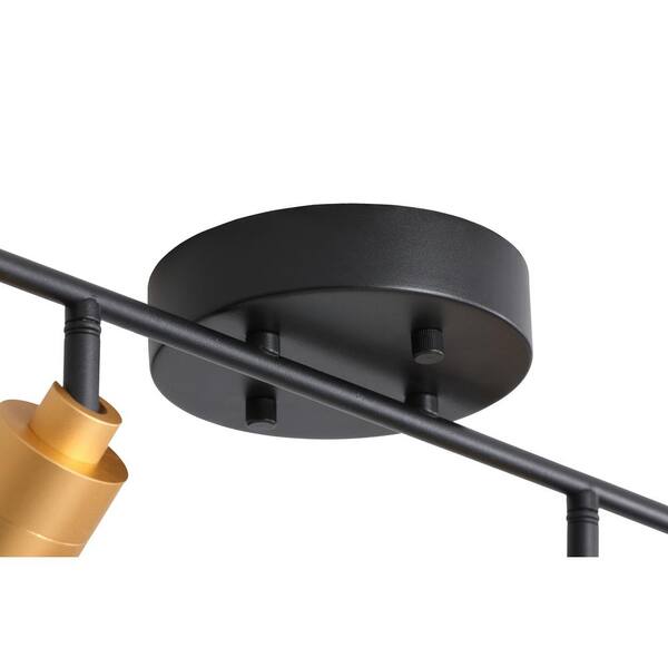 Modern 1 ft. 2 Head-Light, Gold, Integrated LED Fixed Track, Lighting Kit with Rotating Heads