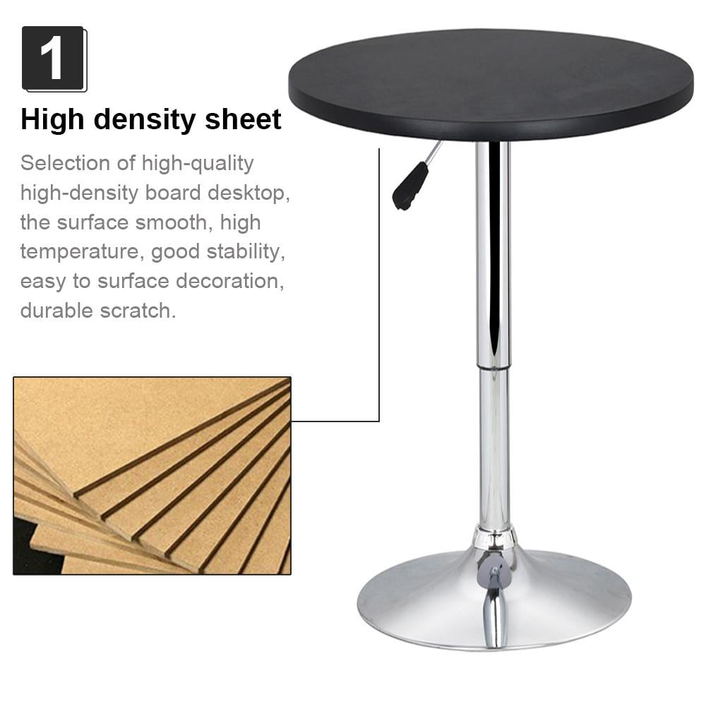 Topeakmart 27.5”- 36” Height Adjustable Modern Pub Table with 360° Swivel MDF Top, Black