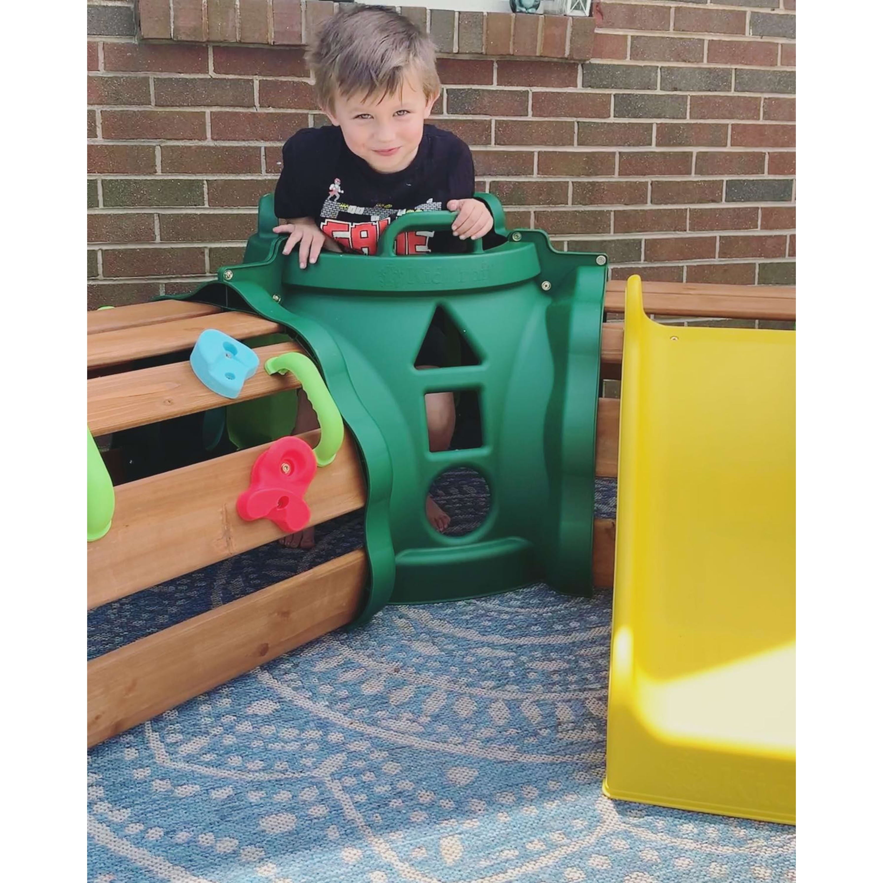 KidKraft Hideout Hollow Toddler Climber with Slide and Peek-a-Book Flap