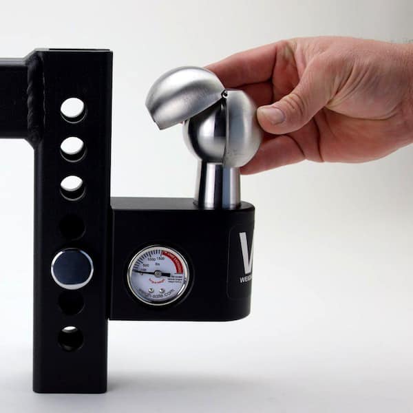 10 in. Steel Adjustable Trailer Hitch Ball Mount for 2 in. Receiver w/Weight Scale for Sway Prevention - 12,500 lbs. GTW