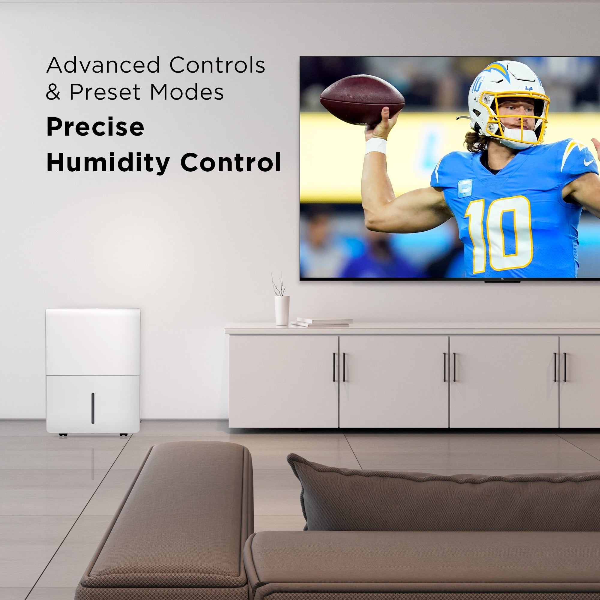 TCL 50 Pint Smart Dehumidifier with Pump, White, W50D9P2