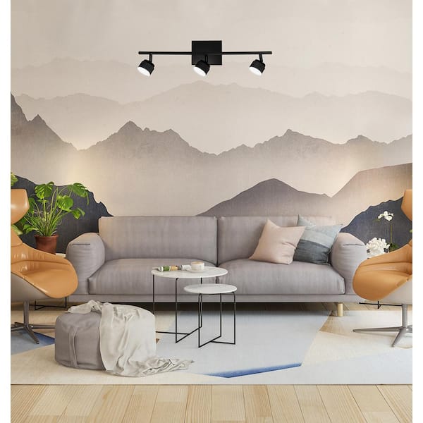 Armento 1 ft. 3-Light Black Integrated LED Fixed Track Lighting Kit