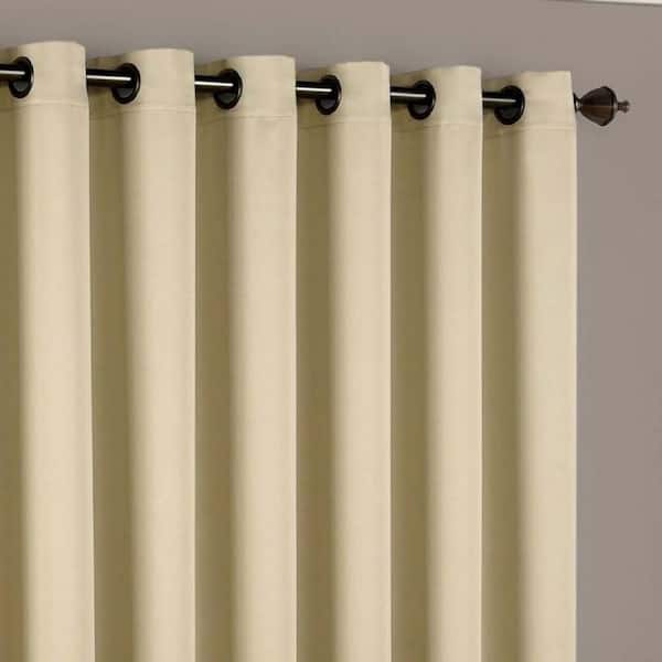 Tricia Stone Solid Polyester 100 in. W x 84 in. L Room Darkening Single Grommet Top French Door Panel